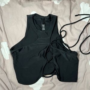 Skims lace up super crop top